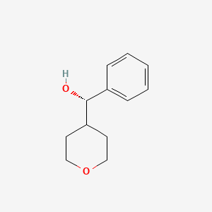 (S)-Phenyl(tetrahydro-2H-pyran-4-yl)methanol chemical structure (CAS 910629-24-2)