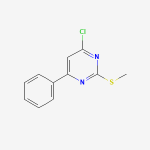 4-Chloro-2-(methylthio)-6-phenylpyrimidine chemical structure (CAS 91063-60-4)