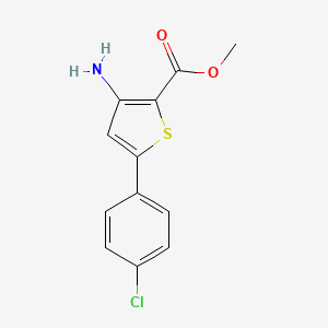 Methyl 3-amino-5-(4-chlorophenyl)thiophene-2-carboxylate chemical structure (CAS 91076-93-6)