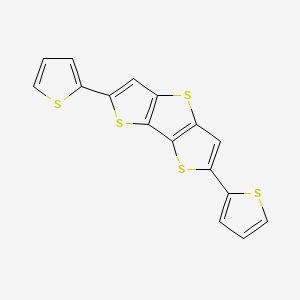 2,6-Di(thiophen-2-yl)dithieno[3,2-b:2',3'-d]thiophene chemical structure (CAS 910788-24-8)