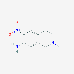 2-Methyl-6-nitro-1,2,3,4-tetrahydroisoquinolin-7-amine chemical structure (CAS 911300-58-8)