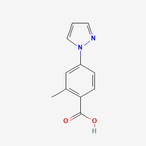 2-Methyl-4-(1H-pyrazol-1-yl)benzoic acid chemical structure (CAS 911312-78-2)