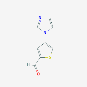 4-(1H-Imidazol-1-yl)thiophene-2-carbaldehyde chemical structure (CAS 91163-89-2)