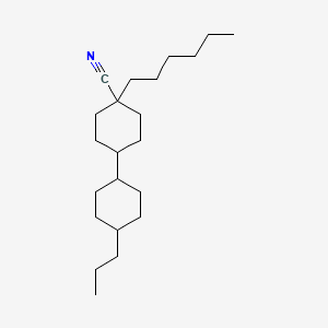 4-Hexyl-4'-propyl-[1,1'-bi(cyclohexane)]-4-carbonitrile chemical structure (CAS 91174-83-3)