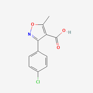 3-(4-Chlorophenyl)-5-methylisoxazole-4-carboxylic acid chemical structure (CAS 91182-87-5)