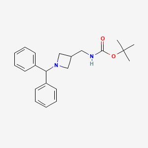 tert-Butyl ((1-benzhydrylazetidin-3-yl)methyl)carbamate chemical structure (CAS 91189-19-4)