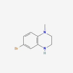 6-Bromo-1-methyl-1,2,3,4-tetrahydroquinoxaline chemical structure (CAS 912284-82-3)
