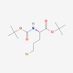 (S)-tert-Butyl 5-bromo-2-((tert-butoxycarbonyl)amino)pentanoate chemical structure (CAS 91229-86-6)