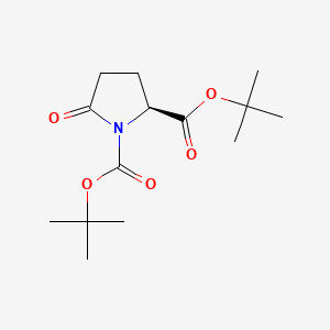 (S)-Di-tert-butyl 5-oxopyrrolidine-1,2-dicarboxylate chemical structure (CAS 91229-91-3)