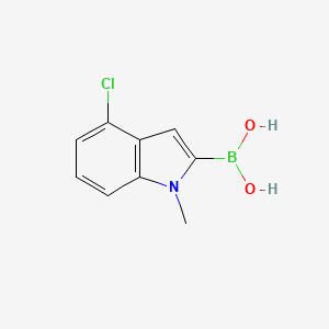 (4-Chloro-1-methyl-1H-indol-2-yl)boronic acid chemical structure (CAS 912331-32-9)
