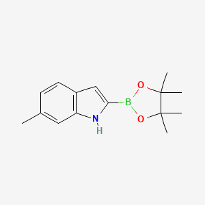 6-Methyl-2-(4,4,5,5-tetramethyl-1,3,2-dioxaborolan-2-yl)-1H-indole chemical structure (CAS 912332-45-7)