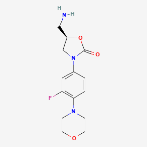 (R)-5-(Aminomethyl)-3-(3-fluoro-4-morpholinophenyl)oxazolidin-2-one chemical structure (CAS 912359-80-9)