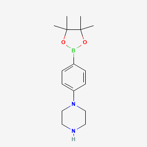 1-(4-(4,4,5,5-Tetramethyl-1,3,2-dioxaborolan-2-yl)phenyl)piperazine chemical structure (CAS 912369-50-7)