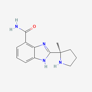 (R)-2-(2-Methylpyrrolidin-2-yl)-1H-benzo[d]imidazole-7-carboxamide chemical structure (CAS 912444-00-9)