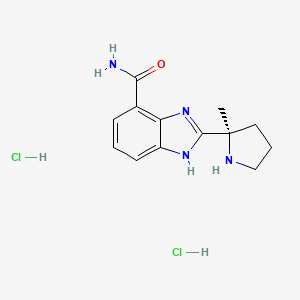 (R)-2-(2-Methylpyrrolidin-2-yl)-1H-benzo[d]imidazole-7-carboxamide dihydrochloride chemical structure (CAS 912445-05-7)