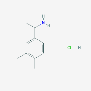 1-(3,4-Dimethylphenyl)ethan-1-amine hydrochloride chemical structure (CAS 91251-28-4)