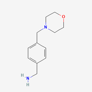 (4-(Morpholinomethyl)phenyl)methanamine chemical structure (CAS 91271-84-0)