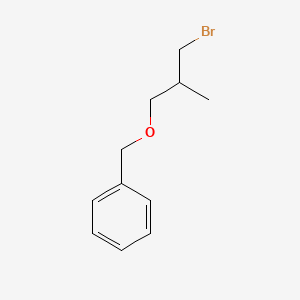 ((3-Bromo-2-methylpropoxy)methyl)benzene chemical structure (CAS 91273-58-4)