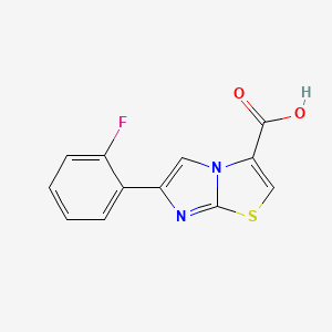 6-(2-Fluorophenyl)imidazo[2,1-b]thiazole-3-carboxylic acid chemical structure (CAS 912770-16-2)