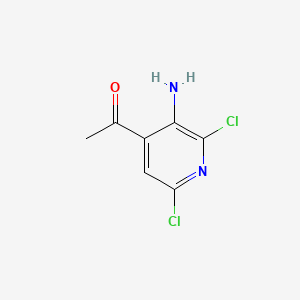 1-(3-Amino-2,6-dichloropyridin-4-yl)ethanone chemical structure (CAS 912772-91-9)