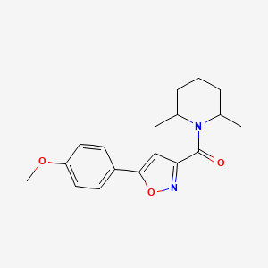 (2,6-Dimethylpiperidin-1-yl)(5-(4-methoxyphenyl)isoxazol-3-yl)methanone chemical structure (CAS 912777-95-8)
