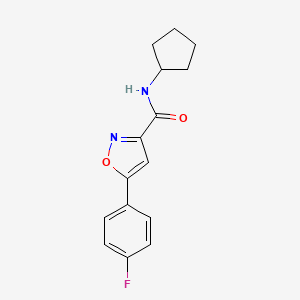 N-Cyclopentyl-5-(4-fluorophenyl)isoxazole-3-carboxamide chemical structure (CAS 912784-67-9)