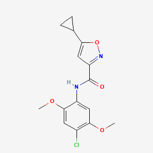 N-(4-Chloro-2,5-dimethoxyphenyl)-5-cyclopropylisoxazole-3-carboxamide chemical structure (CAS 912798-42-6)
