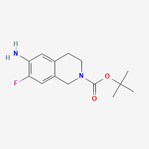 tert-Butyl 6-amino-7-fluoro-3,4-dihydroisoquinoline-2(1H)-carboxylate chemical structure (CAS 912846-68-5)