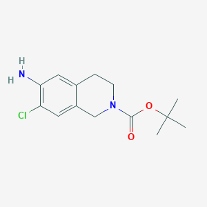 tert-Butyl 6-amino-7-chloro-3,4-dihydroisoquinoline-2(1H)-carboxylate chemical structure (CAS 912846-75-4)