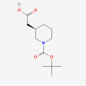 (R)-2-(1-(tert-Butoxycarbonyl)piperidin-3-yl)acetic acid chemical structure (CAS 912940-89-7)
