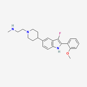 2-(4-(3-Fluoro-2-(2-methoxyphenyl)-1H-indol-5-yl)piperidin-1-yl)-N-methylethan-1-amine chemical structure (CAS 912970-79-7)