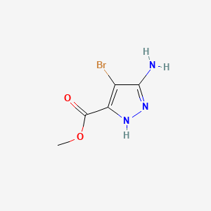 Methyl 3-amino-4-bromo-1H-pyrazole-5-carboxylate chemical structure (CAS 913065-21-1)