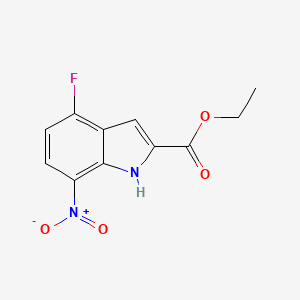 Ethyl 4-fluoro-7-nitro-1H-indole-2-carboxylate chemical structure (CAS 913287-14-6)