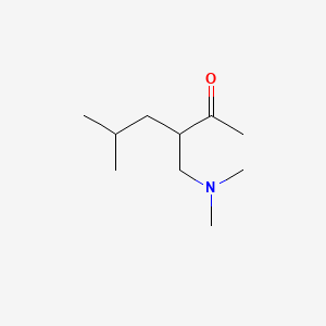 3-((Dimethylamino)methyl)-5-methylhexan-2-one chemical structure (CAS 91342-74-4)