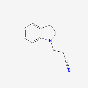 3-(Indolin-1-yl)propanenitrile chemical structure (CAS 91349-96-1)