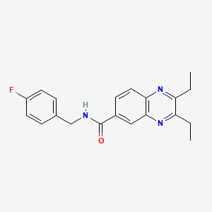 2,3-Diethyl-N-(4-fluorobenzyl)quinoxaline-6-carboxamide chemical structure (CAS 913508-09-5)