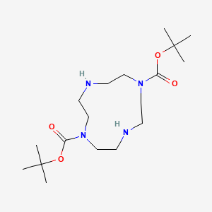 Di-tert-butyl 1,4,7,10-tetraazacyclododecane-1,7-dicarboxylate chemical structure (CAS 913542-69-5)