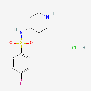4-Fluoro-N-(piperidin-4-yl)benzenesulfonamide hydrochloride chemical structure (CAS 913634-50-1)