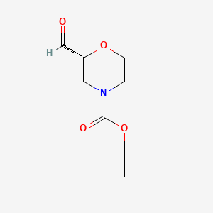 (R)-N-Boc-2-Morpholinecarbaldehyde chemical structure (CAS 913642-85-0)