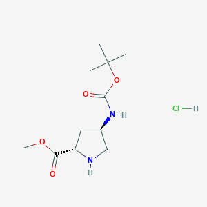 Methyl (2S,4R)-4-Boc-aminopyrrolidine-2-carboxylate hydrochloride chemical structure (CAS 913742-54-8)