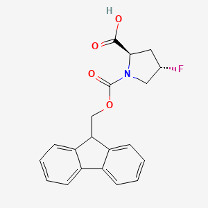 (2R,4S)-1-(((9H-Fluoren-9-yl)methoxy)carbonyl)-4-fluoropyrrolidine-2-carboxylic acid chemical structure (CAS 913820-87-8)