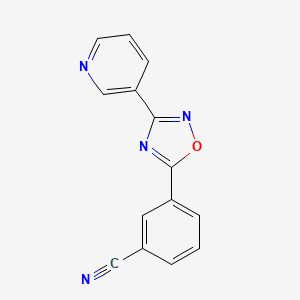 3-(3-(Pyridin-3-yl)-1,2,4-oxadiazol-5-yl)benzonitrile chemical structure (CAS 913830-15-6)