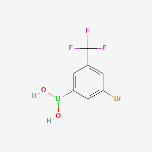 (3-Bromo-5-(trifluoromethyl)phenyl)boronic acid chemical structure (CAS 913835-64-0)