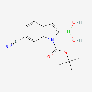 (1-(tert-Butoxycarbonyl)-6-cyano-1H-indol-2-yl)boronic acid chemical structure (CAS 913835-67-3)
