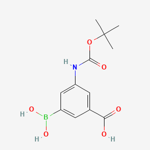 3-Borono-5-((tert-butoxycarbonyl)amino)benzoic acid chemical structure (CAS 913835-72-0)