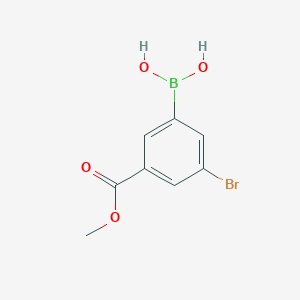 (3-Bromo-5-(methoxycarbonyl)phenyl)boronic acid chemical structure (CAS 913835-87-7)