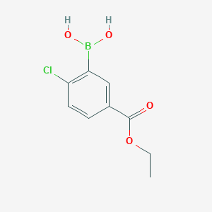 (2-Chloro-5-(ethoxycarbonyl)phenyl)boronic acid chemical structure (CAS 913835-93-5)