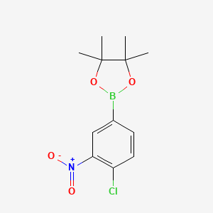 2-(4-Chloro-3-nitrophenyl)-4,4,5,5-tetramethyl-1,3,2-dioxaborolane chemical structure (CAS 913836-26-7)