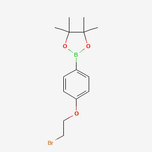 2-(4-(2-Bromoethoxy)phenyl)-4,4,5,5-tetramethyl-1,3,2-dioxaborolane chemical structure (CAS 913836-27-8)