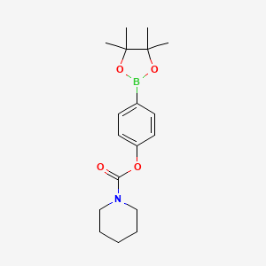 4-(4,4,5,5-Tetramethyl-1,3,2-dioxaborolan-2-yl)phenyl piperidine-1-carboxylate chemical structure (CAS 913836-28-9)